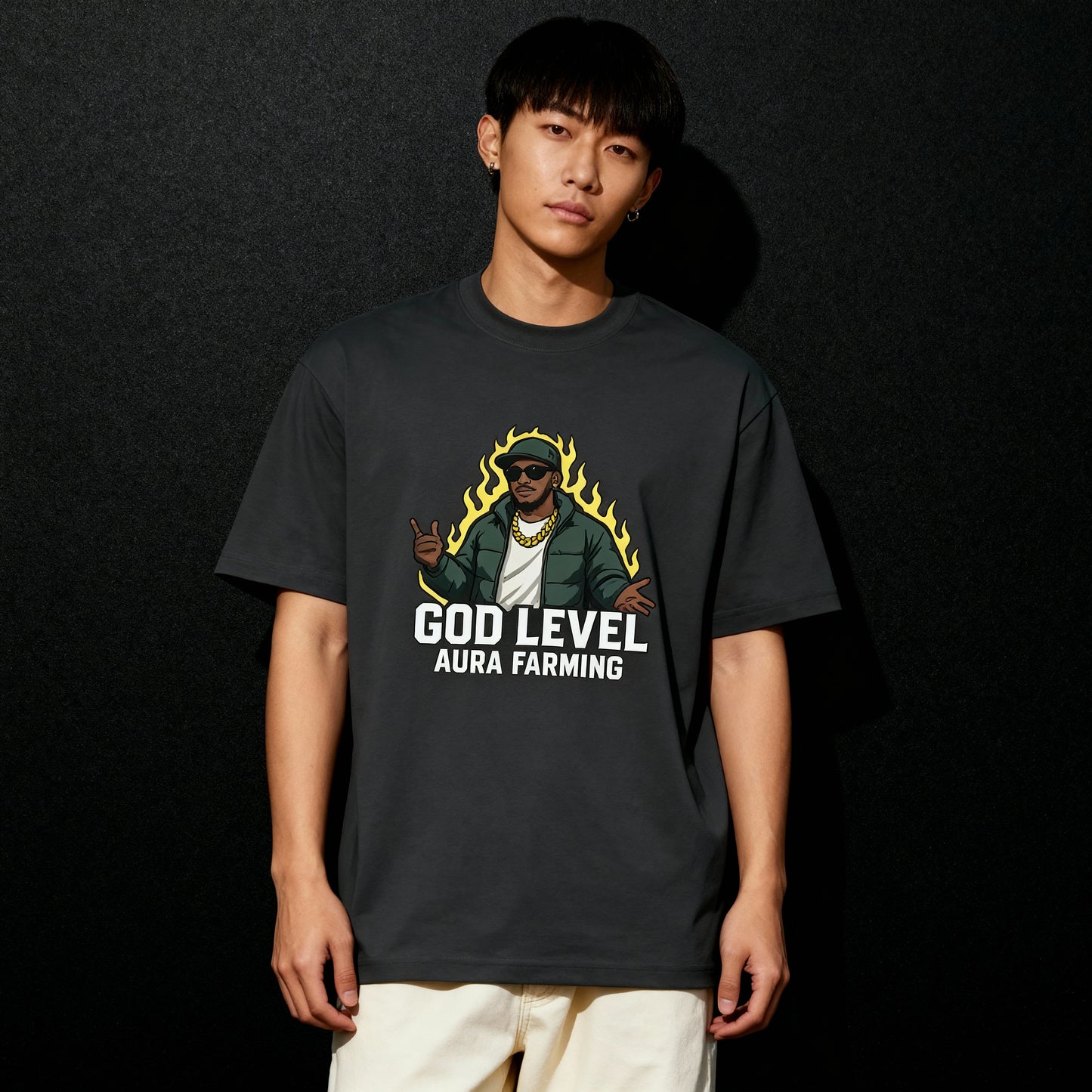 Kotto Aura Farming - Oversized Faded T-Shirt