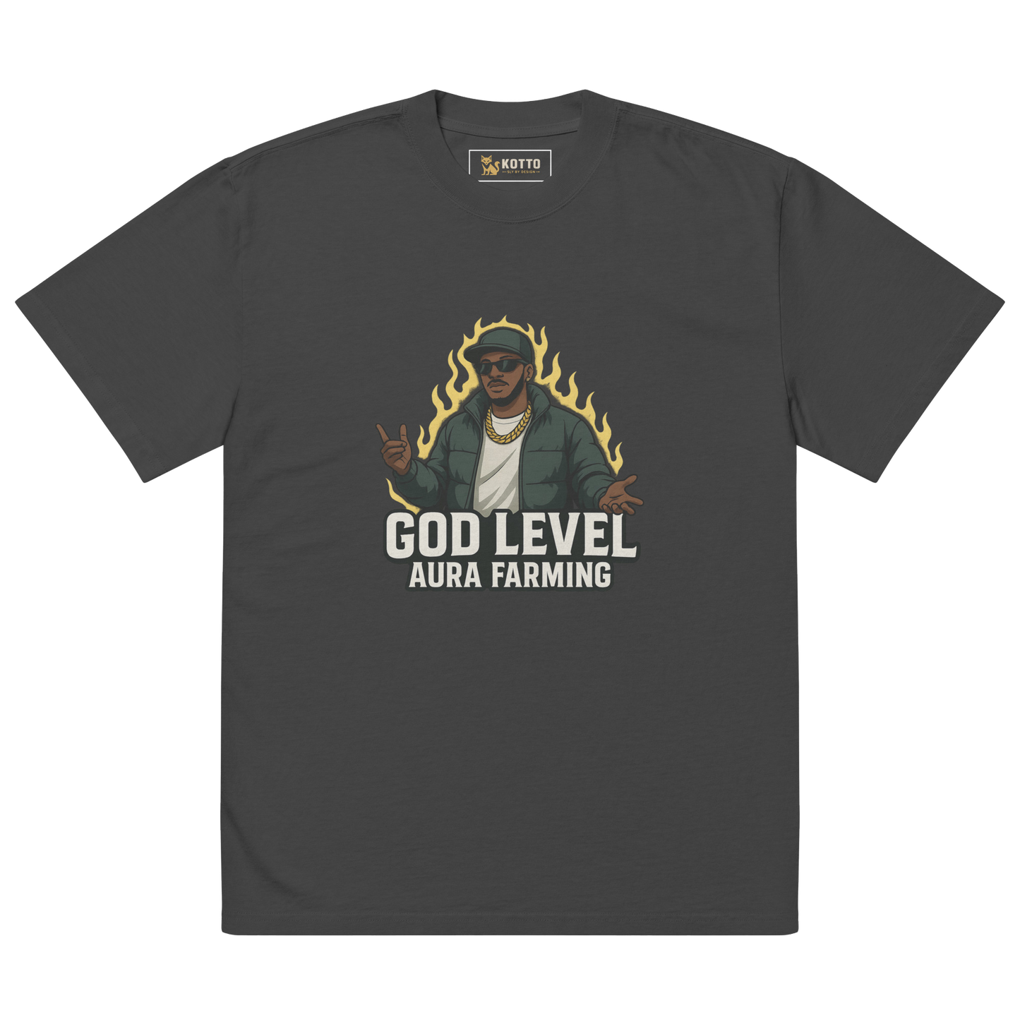 Kotto Aura Farming - Oversized Faded T-Shirt