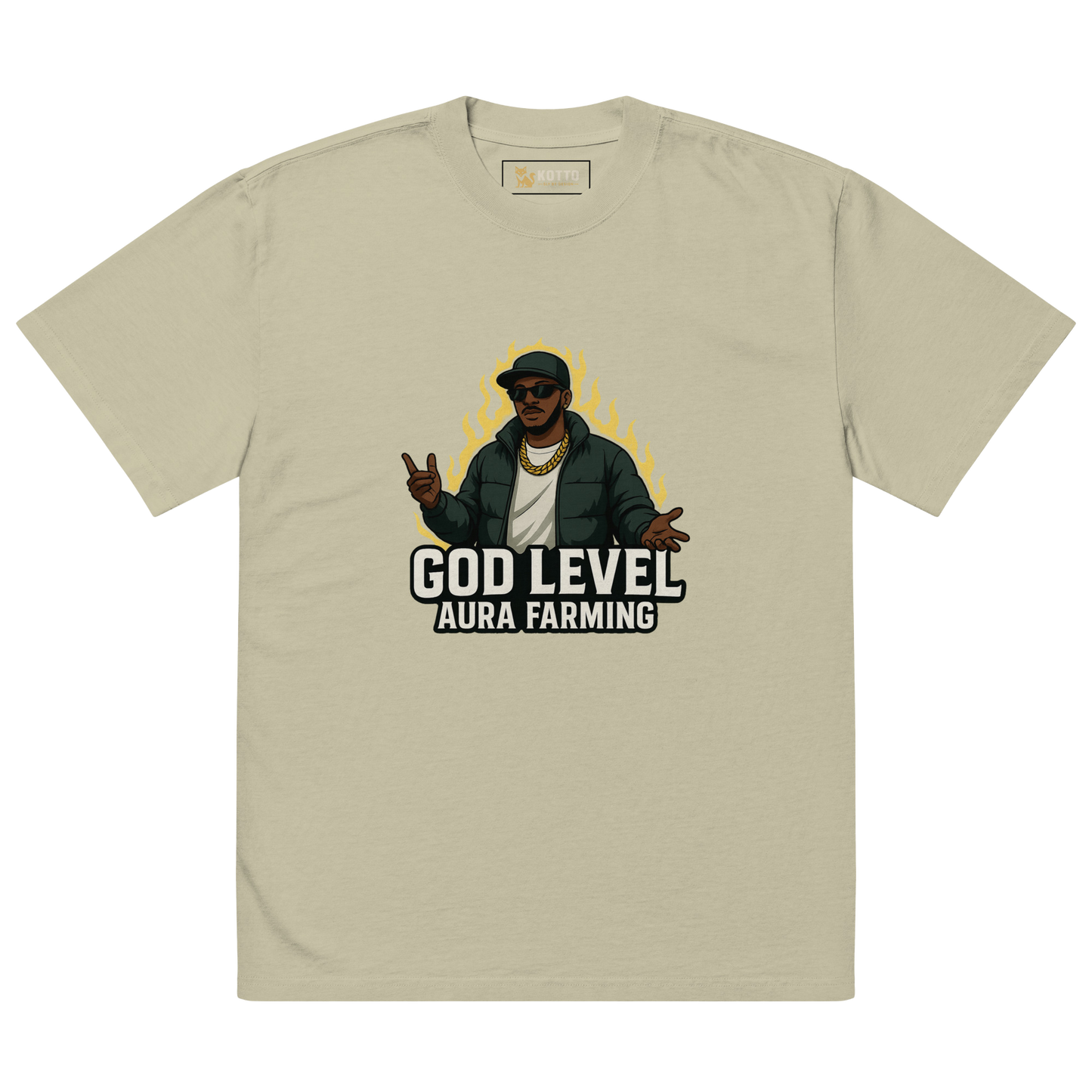 Kotto Aura Farming - Oversized Faded T-Shirt