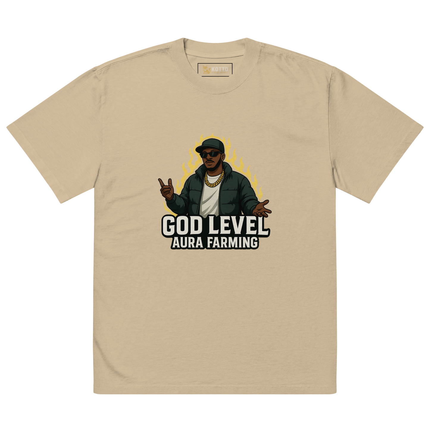Kotto Aura Farming - Oversized Faded T-Shirt