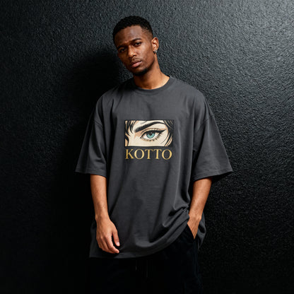 Kotto Brand Piercing Blue Eye - Oversized Faded T-Shirt