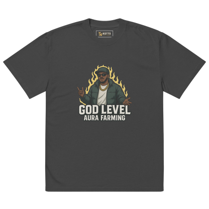 Kotto Aura Farming - Oversized Faded T-Shirt