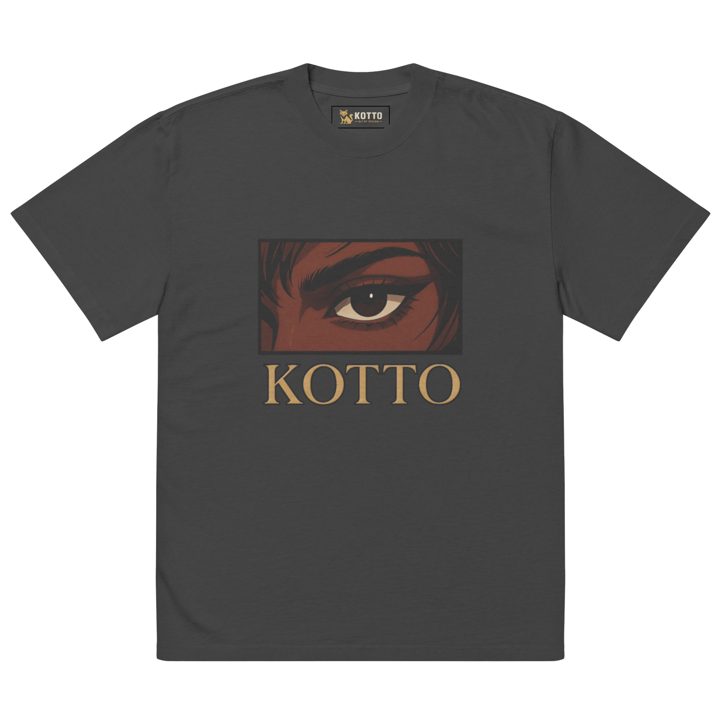 Kotto Brand Piercing Dark Brown Eye - Oversized Faded T-Shirt