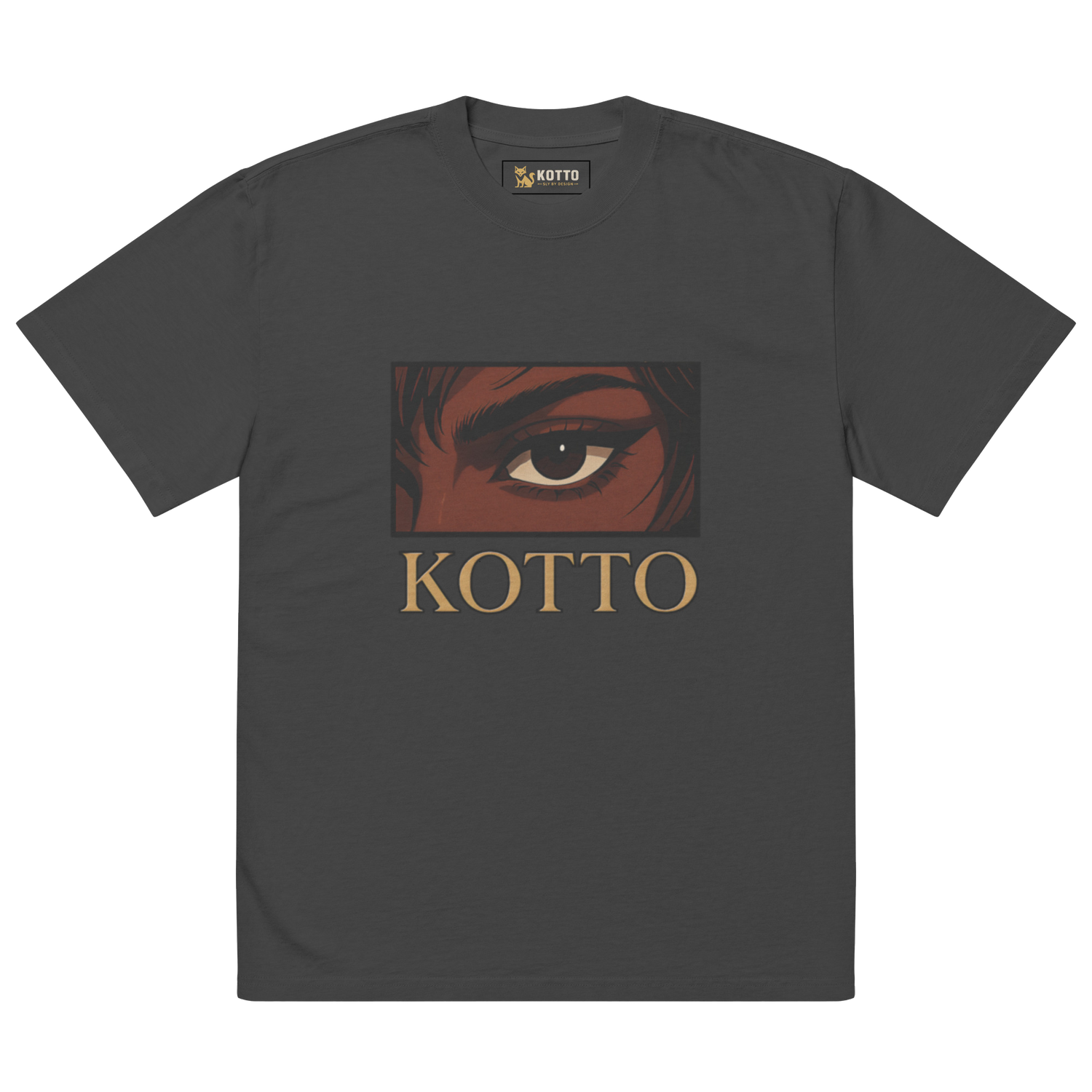 Kotto Brand Piercing Dark Brown Eye - Oversized Faded T-Shirt