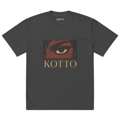 Kotto Brand Piercing Dark Brown Eye - Oversized Faded T-Shirt