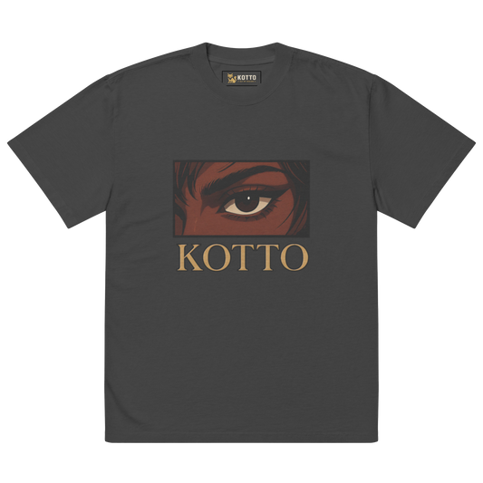 Kotto Brand Piercing Dark Brown Eye - Oversized Faded T-Shirt
