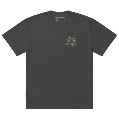 Kotto Brand Gone Fishing - Oversized Faded T-Shirt