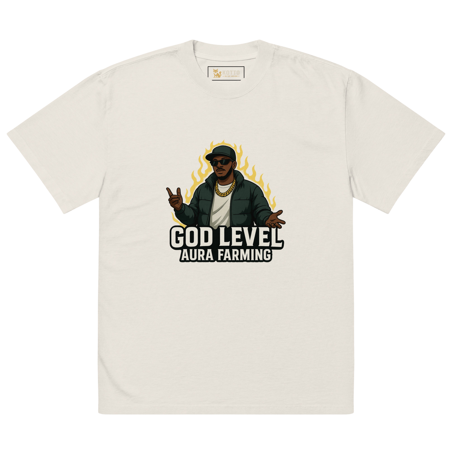 Kotto Aura Farming - Oversized Faded T-Shirt