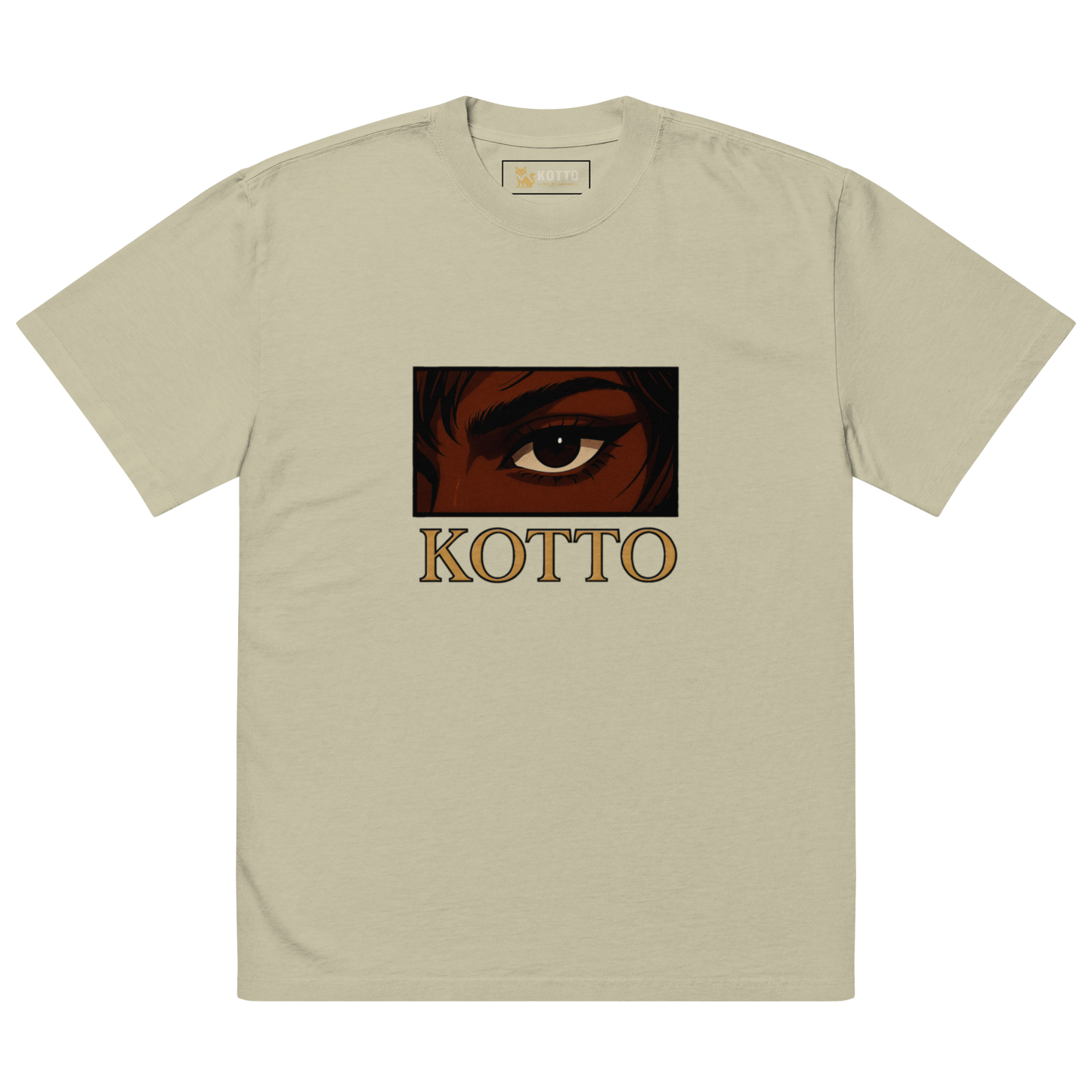 Kotto Brand Piercing Dark Brown Eye - Oversized Faded T-Shirt