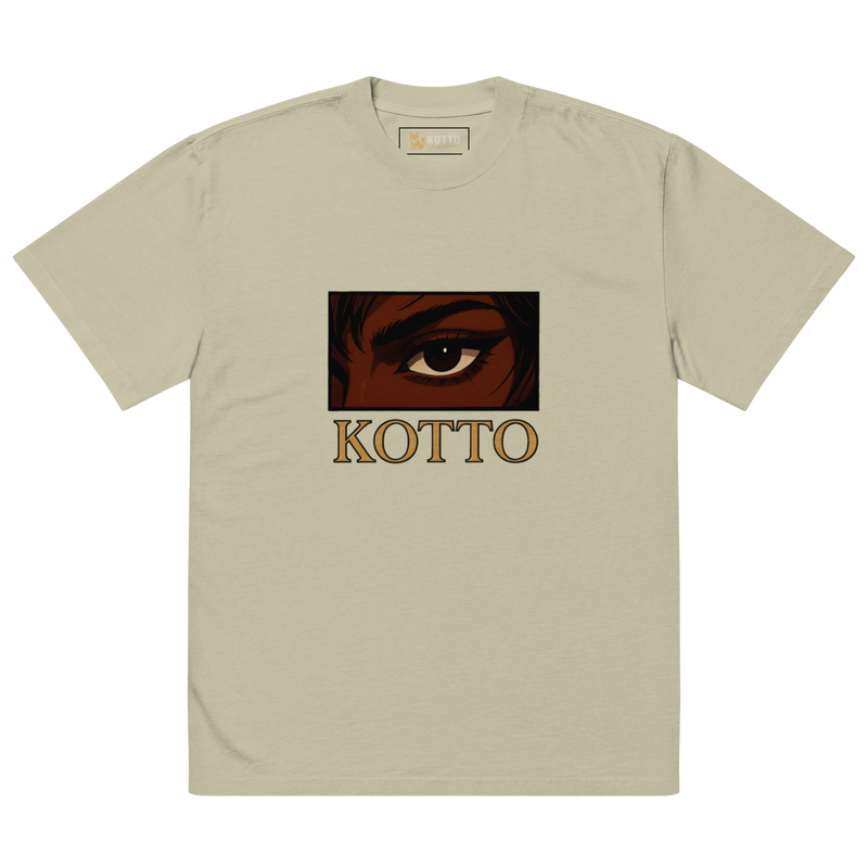 Kotto Brand Piercing Dark Brown Eye - Oversized Faded T-Shirt