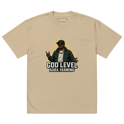 Kotto Aura Farming - Oversized Faded T-Shirt