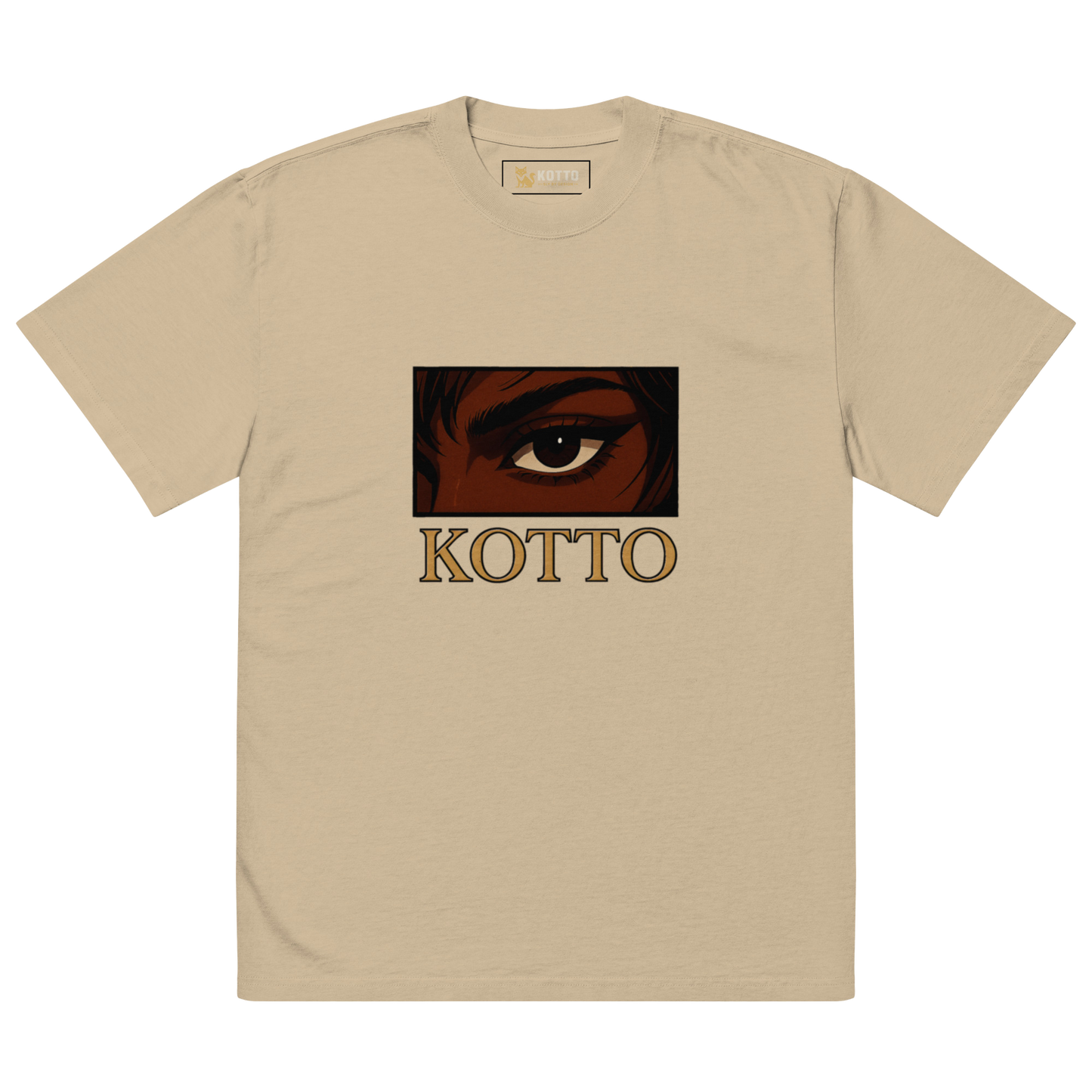 Kotto Brand Piercing Dark Brown Eye - Oversized Faded T-Shirt